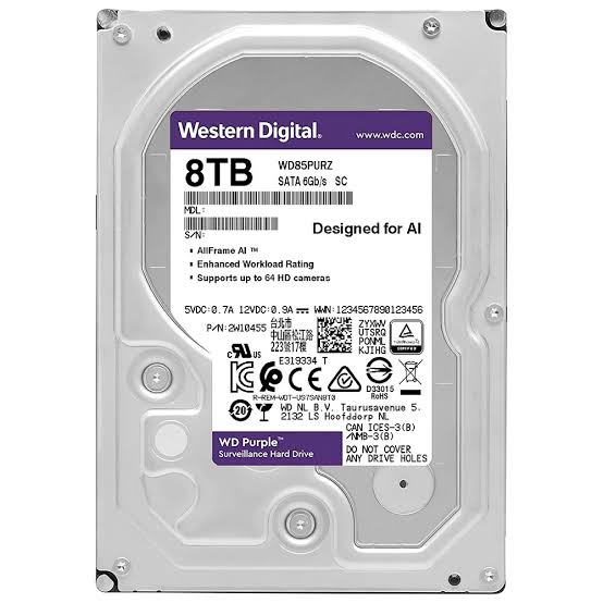 DISCO DURO 3.5" 8TB WD PURPLE WD83PURZ SATA