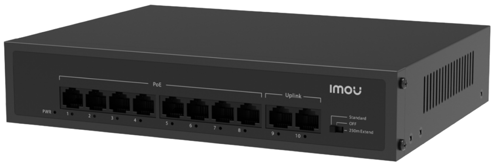 SWITCH IMOU SF110P 8 PUERTOS POE + 2UP 10/100 65W