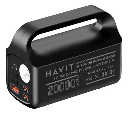 POWER BANK HAVIT PBB201 20000MAHCON LINTERNA NEGRO