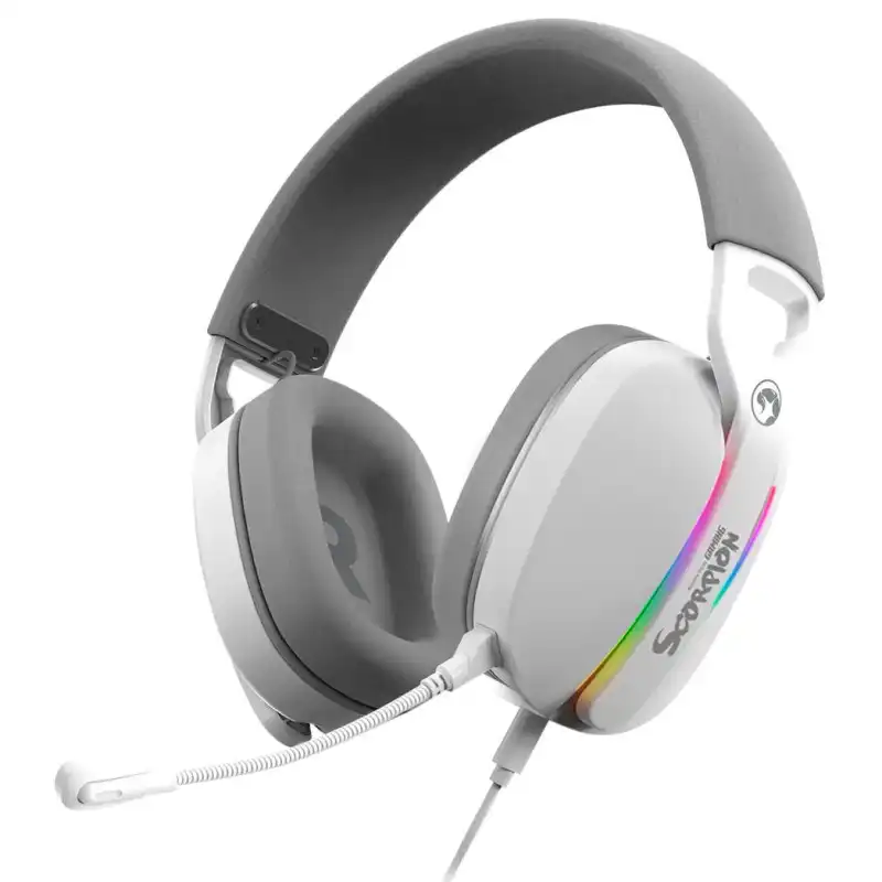 AUDIFONO CON MICROFONO GAMING MARVO PULZ 70S HG9086 WH RGB USB 7.1 BLANCO