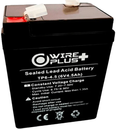 BATERIA WIREPLUS 6V-4.5AH AGM WP-BAT6V-4.5A