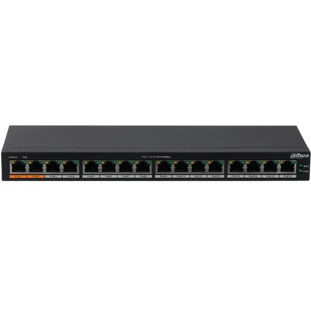 SWITCH 16 PUERTOS DAHUA GIGABIT POE DH-PFS3016-16GT-190