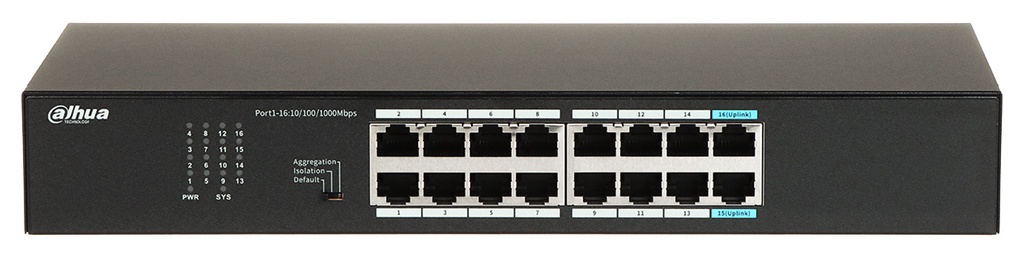 SWITCH DAHUA DH-S3016-16GT 16 PUERTOS RACK GIGABIT 