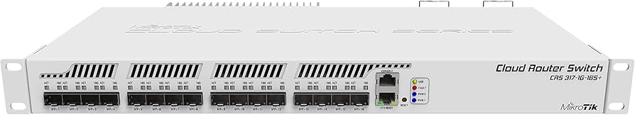 SWITCH MIKROTIK CRS3171G16S+RM 16 PUERTOS SFP+ CON 1 PUERTO LAN GIGABIT