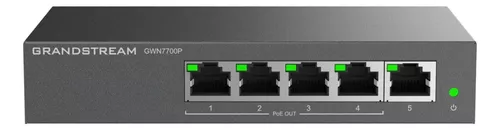 SWITCH GRANDSTREAM GWN7700P 4 PUERTOS POE + 1 UP GIGABIT 60W