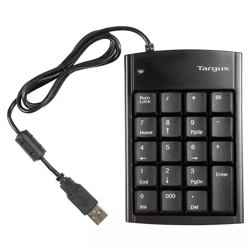 TECLADO NUMERICO TARGUS USB 2.0 CON HUB 2.0 PAUK10U