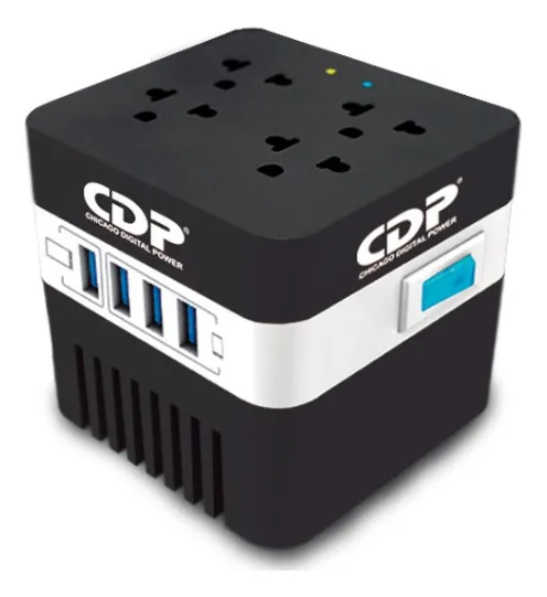 REGULADOR DE VOLTAJE CDP 4 TOMAS 4 USB AVR604 600VA/300W