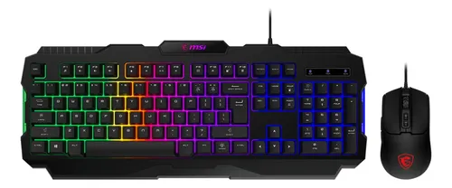 [00900] COMBO TECLADO Y MOUSE GAMER MSI FORGE GK100 USB NERRO