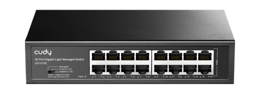 [00868] SWITCH CUDY GS1016E 16 PUERTOS ADMIN LIGHT GIGABIT 