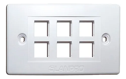 [00781] FACE PLATE LANPRO 6 PUERTO BLANCO 