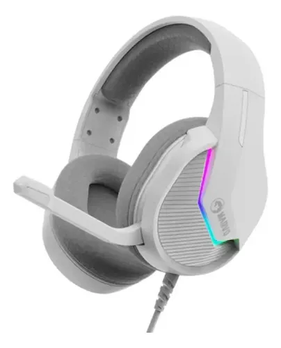 [00727] AUDIFONO CON MICROFONO GAMING MARVO H8618 TACTIC 40 RGB ESTATICO USB BLANCO