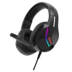 [01423] AUDIFONO CON MICROFONO GAMING MARVO H8618 BK TACTIC 40 RGB ESTATICO USB NEGRO