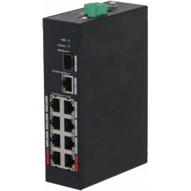 [01443] SWITCH 10 PUERTOS INDUSTRIAL DAHUA DH-PFS-3110-8ET-96 8 POE+ 10/100 + 1 UPLINK GIGABIT + 1 SFP 96W