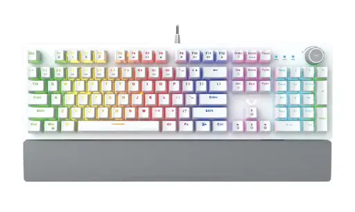 [01479] TECLADO MECANICO FANTECH MAXPOWER MK853V2 INGLES 100% BLANCO SW-ROJO