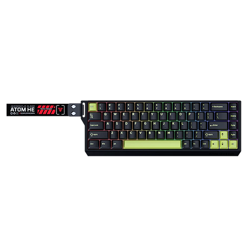 [01603] TECLADO MAGNETICO FANTECH ATOM HE68 PRO MK922 INGLES 75%  INALAMBRICO NEGRO SW-ESMERALDA