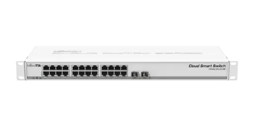 [01632] SWITCH MIKROTIK 24 PUERTOS CON 2 PUERTOS SFP+ CSS326-24G-2S+RM
