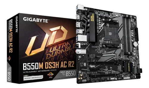 [01677] TARJETA MADRE GIGABYTE B550M DS3H AC R2 M-ATX AM4 4XDDR4 WIFI