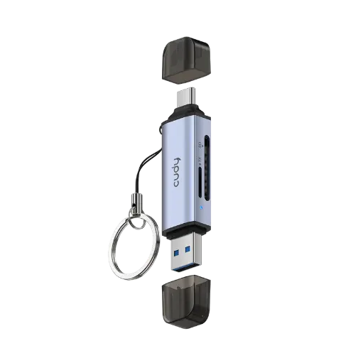[01754] LECTOR DE TARJETA USB/USB-C A SD/TF CUDY UH200 2 EN 1