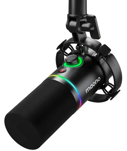 [01809] MICROFONO DINAMICO PROFESIONAL MAONO RGB HIBRIDO PD200X PARA PODCAST Y STREAMING 