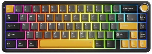 [01876] TECLADO MECANICO MARVO KG984W TITAN 65 65% INGLES NEGRO SW-AMARILLO