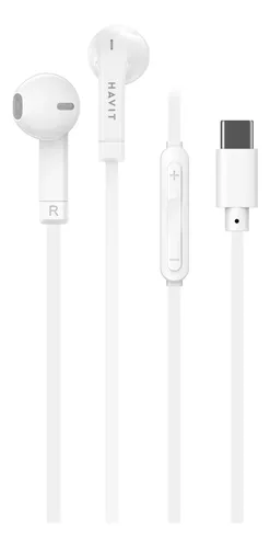 [01918] AUDIFONO, AURICULAR O MANOS LIBRES EARPHONE HAVIT E336C USB-C BLANCO