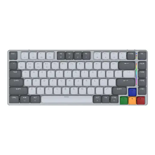 [02005] TECLADO MECANICO FANTECH MAX FIT AIR99 MK915 GY 100% TRI-MODO INALAMBRICO / BT / CABLE GRIS SW-ROJO 