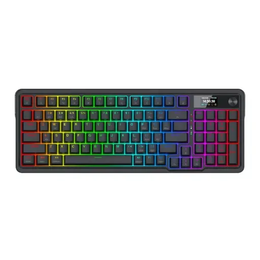 [02038] TECLADO MECANICO REDRAGON EISA K719RGB-PRO SP 100% INALAMBRICO TRI-MODO PANTALLA ESPAÑOL NEGRO