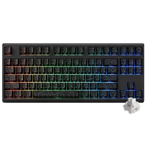 [02040] TECLADO MECANICO REDRAGON URANUS 87 PRO K737B-RGB-PRO 75% INALAMBRICO TRI-MODO NEGRO SW-SILKY 