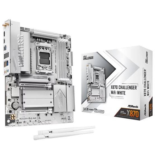 [01029] TARJETA MADRE ASROCK X870 CHALLENGER WIFI ATX AM5 4XDDR5 BLANCA