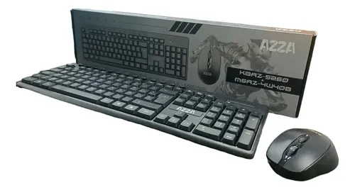 [02119] COMBO TECLADO Y MOUSE AZZA KBAZ-5260+MSAZ-4W4808 INALAMBRICO NEGRO