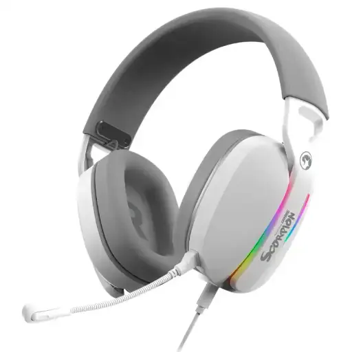 [02173] AUDIFONO CON MICROFONO GAMING MARVO PULZ 70S HG9086 WH RGB USB 7.1 BLANCO