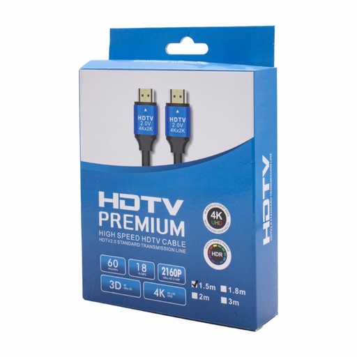 [00584] CABLE HDMI 1.5M 2K / 4K V2.0 PREMIUM CAJA