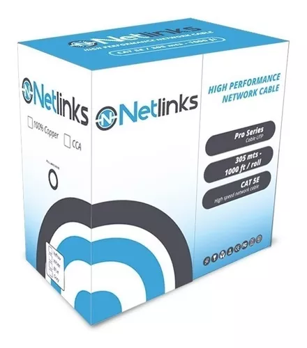 [01187] BOBINA CABLE UTP 305M CAT 5E INTERIOR NETLINKS CCA
